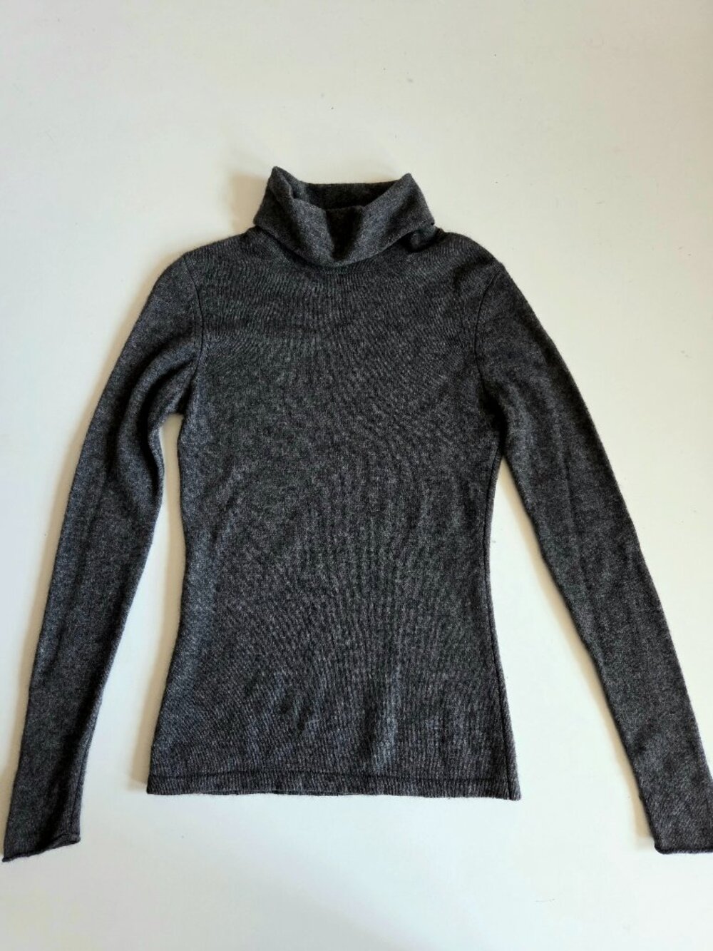 Marina Luna 100% 2-ply Cashmere Gray Turtleneck Sweater